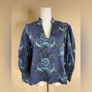 Chic Floral Teal Blouse